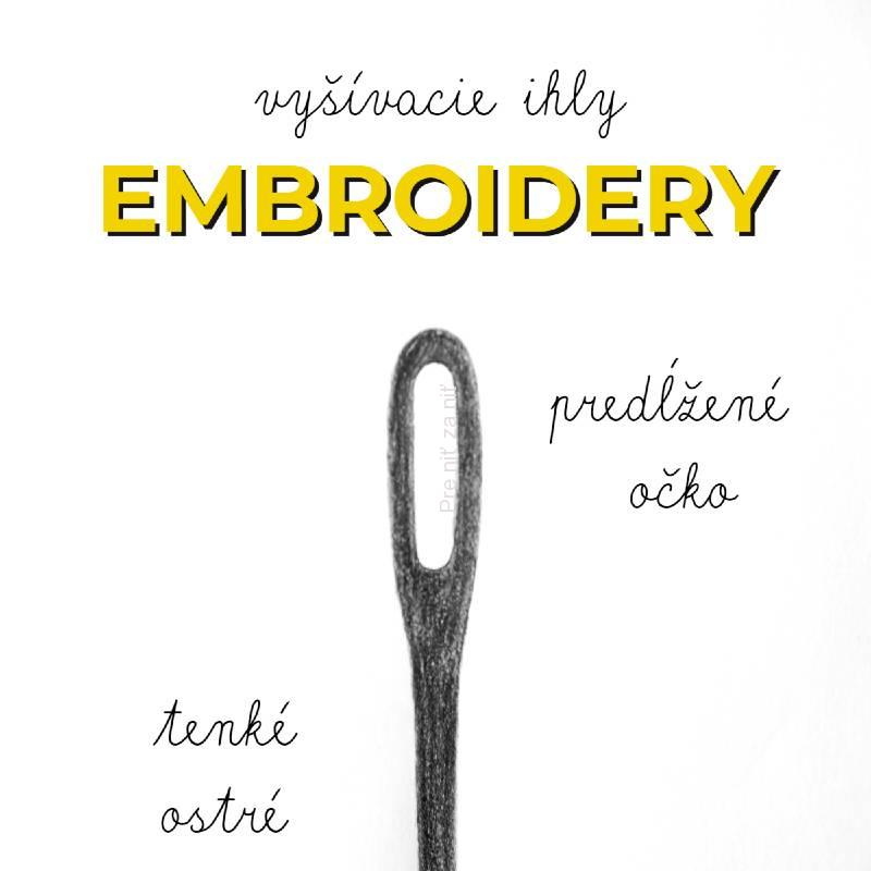 Ihly vyšívacie jemné Embroidery John James veľkosť 9