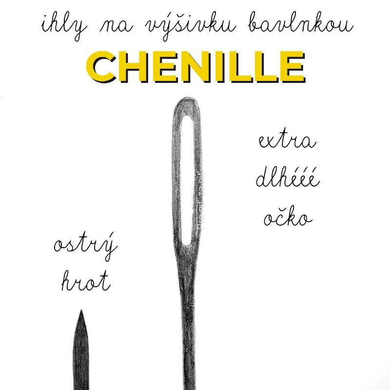 Ihly vyšívacie ostré Chenille John James veľkosť 18-22