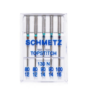 Ihly strojové Schmetz Topstitch 80-100 s veľkým očkom
