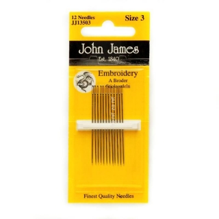 Ihly vyšívacie jemné Embroidery John James veľkosť 3