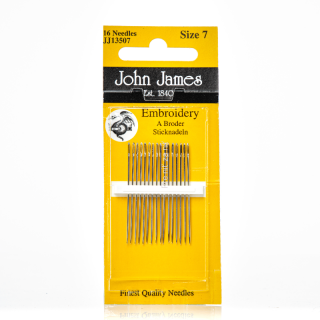 Ihly vyšívacie jemné Embroidery John James veľkosť 7