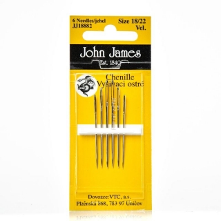 Ihly vyšívacie ostré Chenille John James veľkosť 18-22