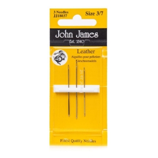 Ihly ručné na kožu Leather John James veľkosť 3-7