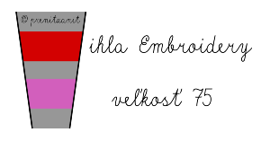 Farebné označenie ihiel Schmetz nákres. Červená farba ihly Embroidery. Ružová farba veľkosť 75.