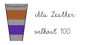 Farebné značenie ihiel Schmetz. Hnedá farba typ Leather, fialová farba veľkosť 100
