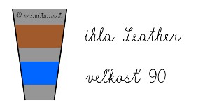 Farebné značenie ihiel Schmetz. Hnedá farba typ Leather, modrá farba veľkosť 90