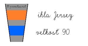 Farebné značenie ihiel Schmetz. Nákres. Oranžová farba ihly Jersey, modrá farba veľkosť 90