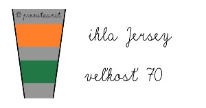 Farebné značenie ihiel Schmetz. Nákres. Oranžová farba ihly Jersey, zelená farba veľkosť 70