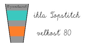 Farebné označenie ihiel Schmetz nákres. Tyrkysová farba ihly Topstitch, oranžová farba veľkosť 80