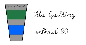 Farebné značenie ihiel Schmetz. Nákres. Zelená farba typ Quilting, modrá farba veľkosť 90